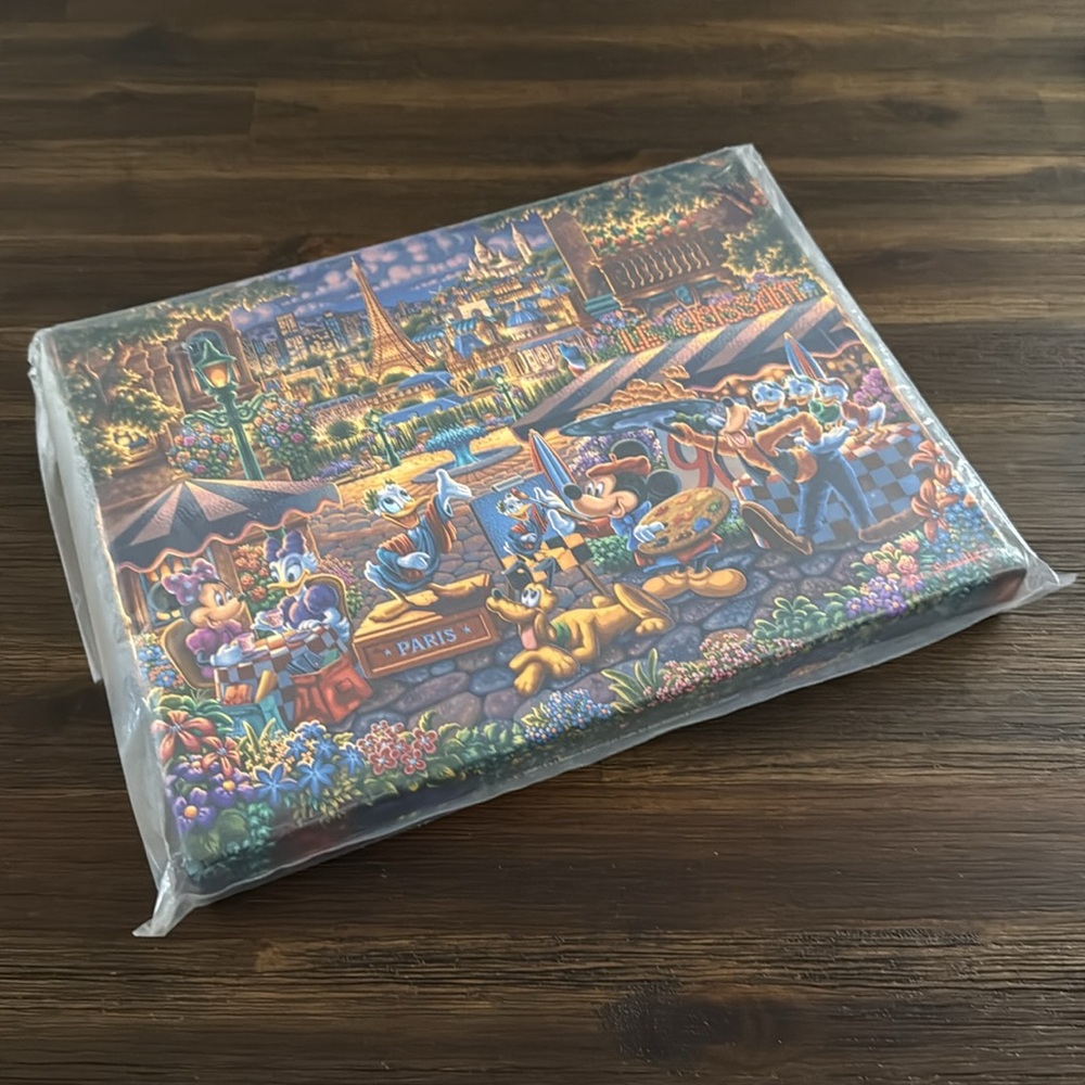 Thomas Kinkade Studios Disney Mickey & Friends Painting in Paris 11x14 Canvas - Picture 9 of 10